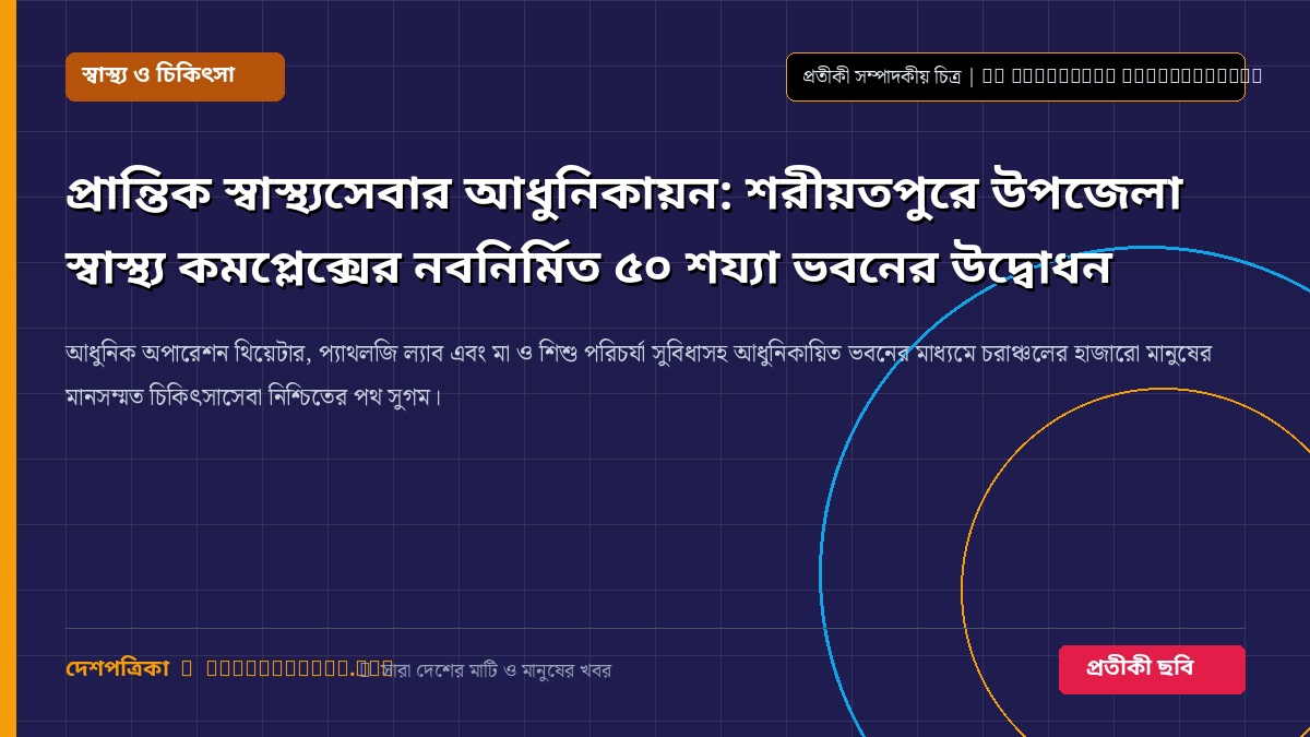 প্রান্তিক স্বাস্থ্যসেবার আধুনিকায়ন: শরীয়তপুরে উপজেলা স্বাস্থ্য কমপ্লেক্সের নবনির্মিত ৫০ শয্যা ভবনের উদ্বোধন